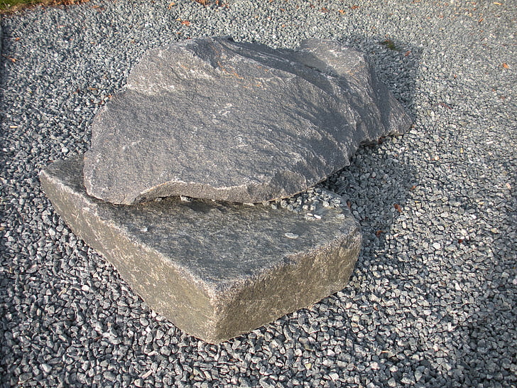 piedra de granito, granito, grava, superficie, gris, piedra