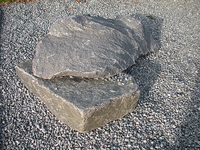 granitsten, granit, grus, overflade, grå, sten