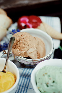 ijs, crème, dessert, snoep, bevroren, ijs, voedsel
