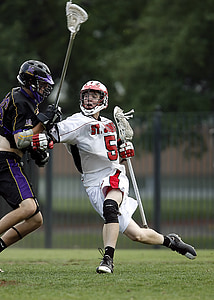 lacrosse, lacrosse game, competition, confrontation, sport, stick, helmet