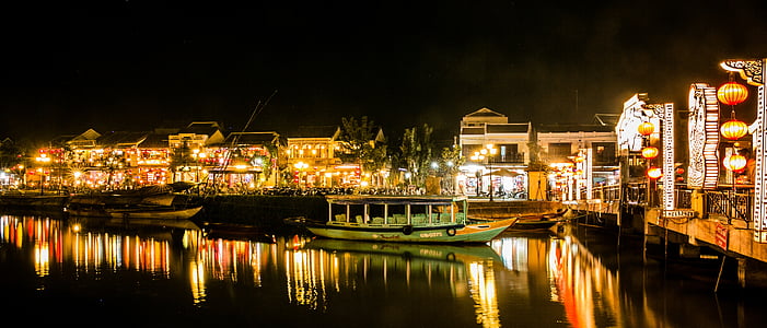 aften, Hoi en, Vietnam, arkitektur, gamle, vietnamesisk, kultur