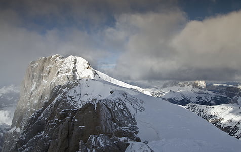 kalni, marmelādi, sniega, mākoņi, Itālija, dolomites, Alpi