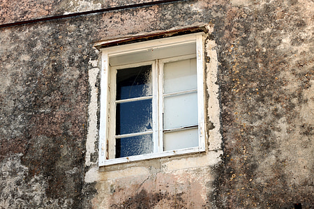 ventana, Inicio, pared, edificio, obturador, antiguo, fachada