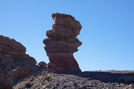 Rock, Los roques, Roque cinchado, Teide, niebo, niebieski, skalne wieże