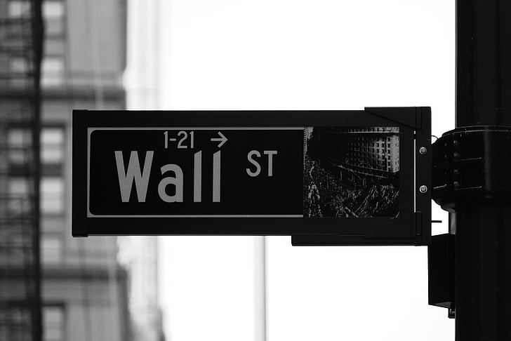 calle, signo de, mostrando, pared, St, blanco y negro, pared blanca
