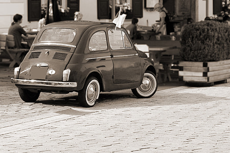 Auto, petite voiture, Fiat, Fiat 500, vieux, nostalgie, nostalgique