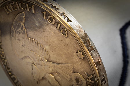 실버 동전, 가장자리, 엠보싱, 동전, 오래 된, 역사적으로, 정화