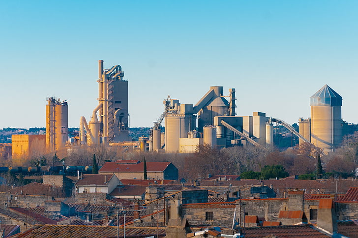 factory, industry, business, industrial area, industrial heritage, cement plant, beaucaire