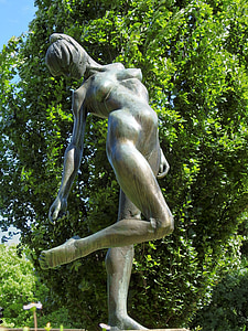 statue, kunst, skulptur, figur, kvinde, illustrationer, metal
