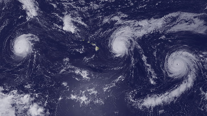 ouragans, kilo, Ignacio, Jimena, Hawaii, océan Pacifique, station spatiale internationale
