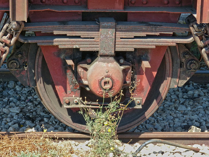 koleso, vlak, boja, kuše, starý vlak, opustené