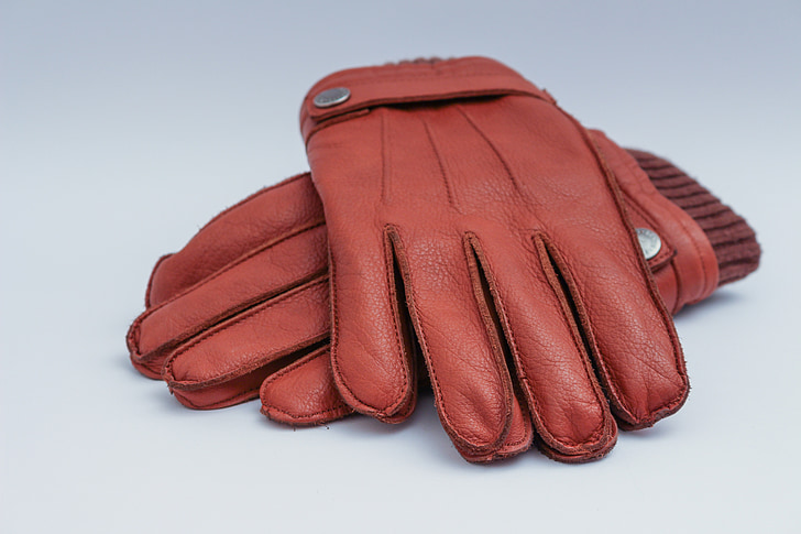 mens leather gloves, brown, apparel