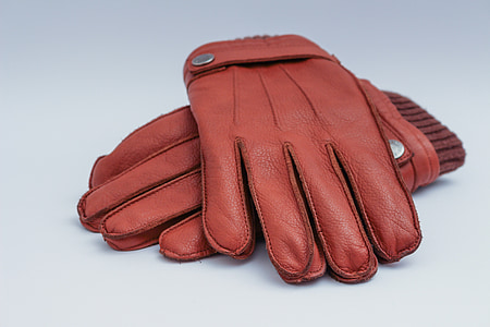 mens leather gloves, brown, apparel