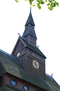 Stave church, menara lonceng, menara jam, Goslar hahnenklee, lama, pelestarian bersejarah, secara historis