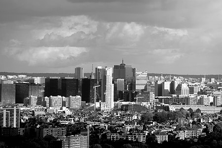Brüksel, mimari, siyah ve beyaz, binalar, Şehir