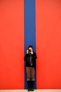 wallpaper-Download Photo, fons, līnijas, sarkana, zila, sieviete, fotogrāfija