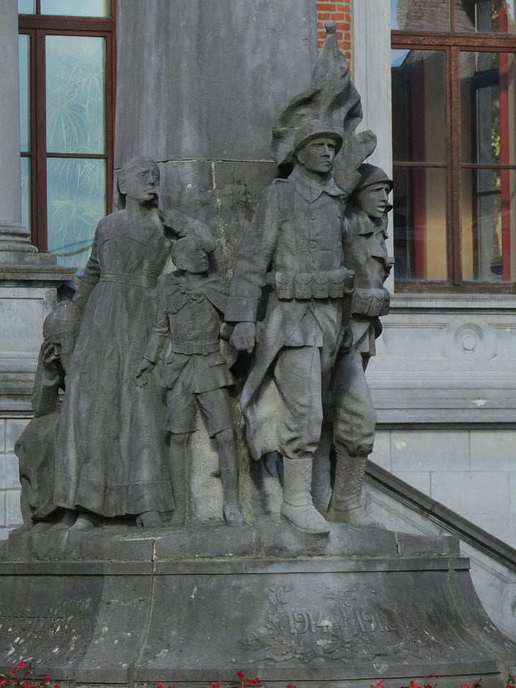 monument, militaire, standbeeld, beeldhouwkunst, het platform