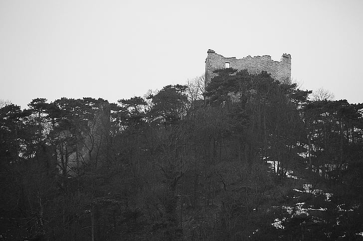 slottet av mödling, slott, knight's castle, medeltiden, Castle wall