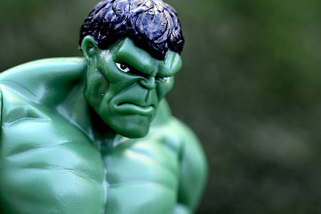 Hulken, superhjälte, starka, muskler, grön, arg, makt