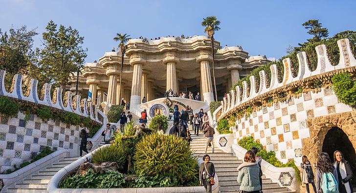 Gaudi, Güell park, arkitektur, Barcelona, Spanien, Europa, vartegn