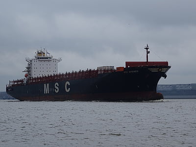 nava, container navă, apa, Elba, Râul, cargobot, Hamburg