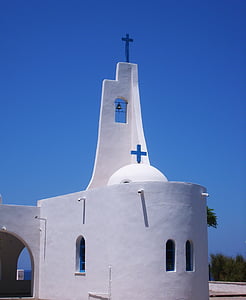 bažnyčia, stačiatikių cerkvė, stačiatikių, Graikija, mėlyna, balta, kelionės