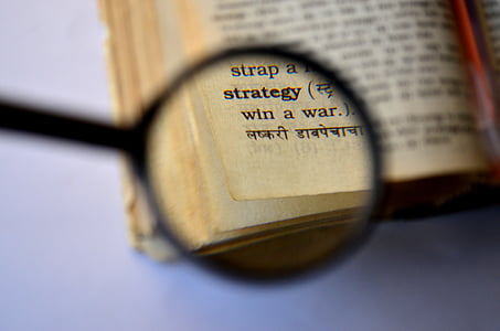 strategija, slovar, Lupa, povečevalno steklo, Lupa, knjiga, za iskanje