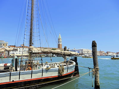 Италия, Венеция, Сан Марко, корабль, канал, Дворец, Архитектура