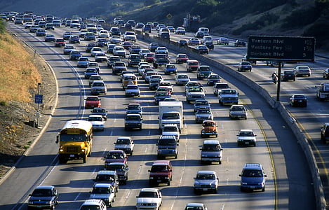 los angeles, trànsit, manera, Califòrnia, transport, cotxes