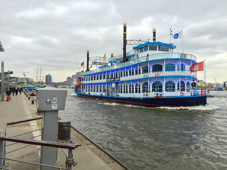loď, Hamburg, Port, Ferry, topánka, Nemecko, Landungsbrücken