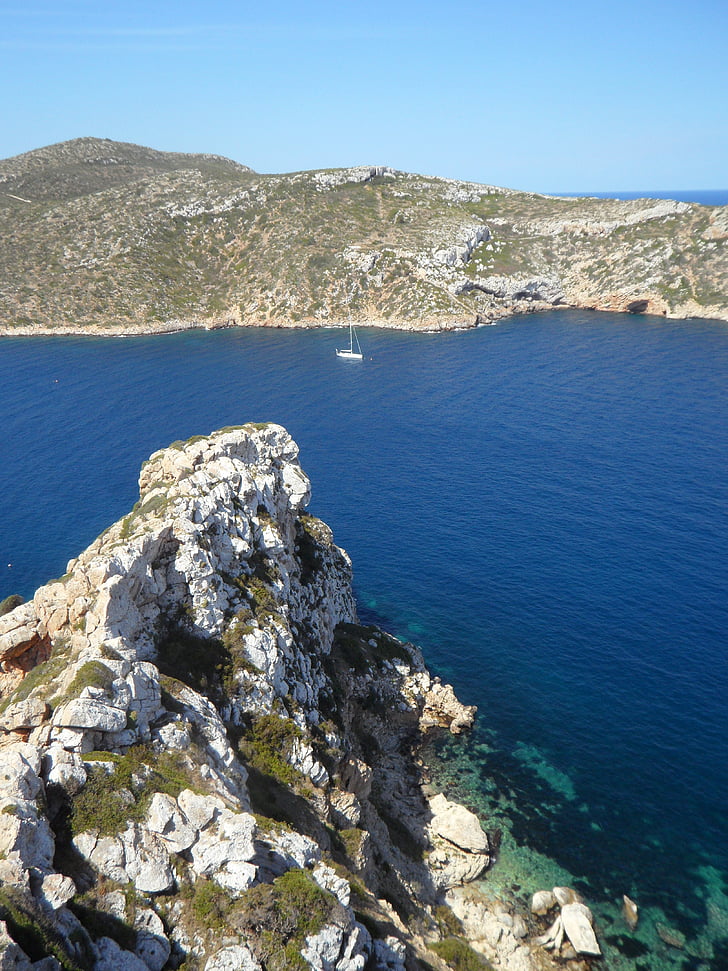 mediterranean, cliff, rocky coast, sea, coast, holiday, summer