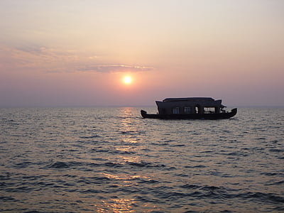 husbåd, skodder, brakvand, Kerala, turisme, transport, flydende
