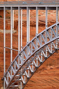 presa de Glen canyon, planta d'energia, riu Colorado, Pont d'acer, construcció, Arizona, EUA