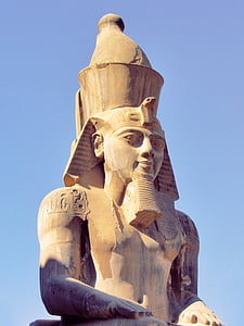 Egipt, Faraon, Ramzes, stary, Pomnik, kamień, Rzeźba