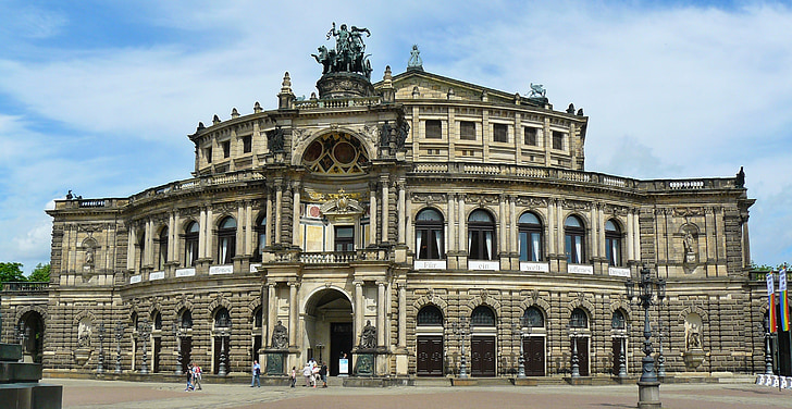 Dresden, Opernhaus, Semperoper, Stadt, historisch, Gebäude, Sachsen