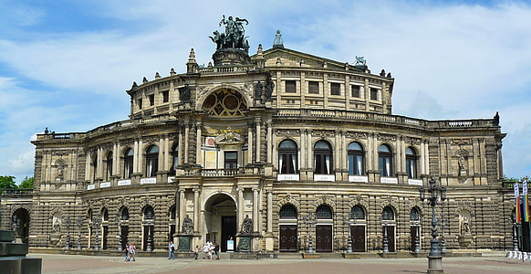 Dresden, maison de l’opéra, Opéra Semper, ville, Historiquement, bâtiment, Saxe