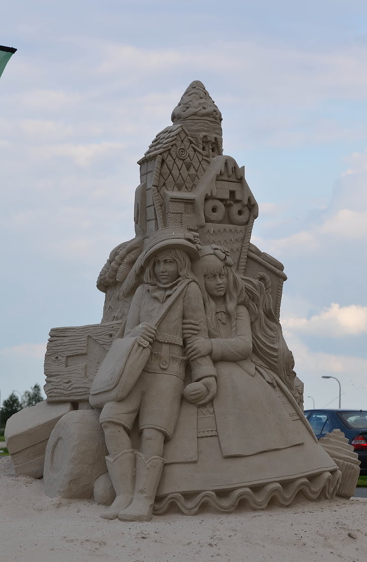 sand sculpture, structures of sand, tales from sand, fairytales sand sculpture, statue, sculpture