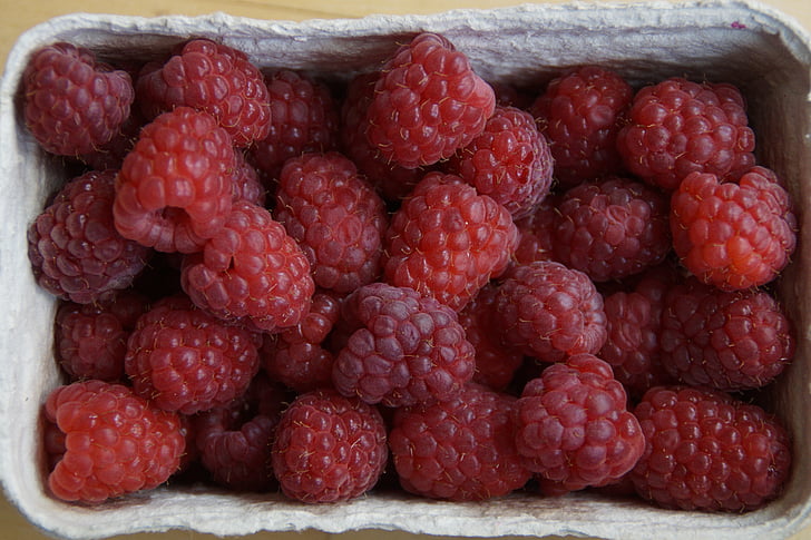 raspberries, shell, shopping, purchasing, berries, berry red, red