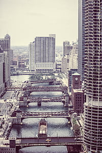 unitat Wacker, Chicago, Centre, ponts, riu, ciutat, ciutat