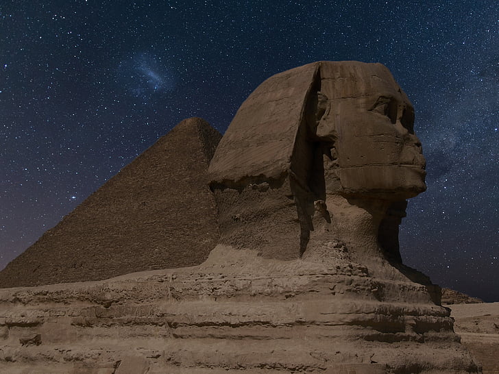 sphinx, egypt, landmark, egyptian, ancient, cairo, desert