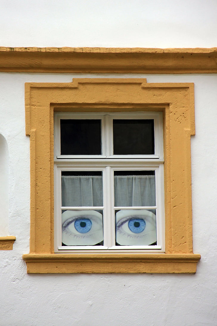 Page d’accueil, fenêtre de, yeux, bâtiment