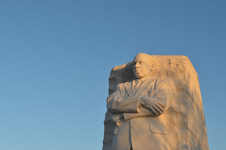 martin, luther, king, statue, blue, sky, man