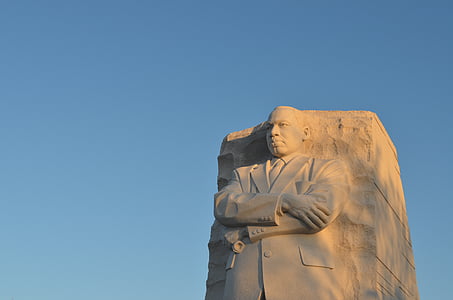 martin, luther, king, statue, blue, sky, man