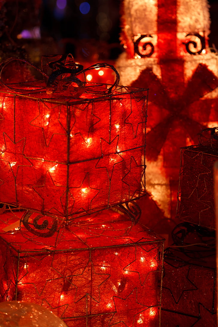 Caixa, caixes, celebració, Nadal, color, desembre, decoració