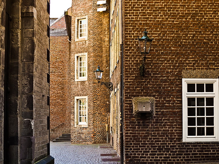 old town, alley, homes, narrow lane, facade, mood, middle ages