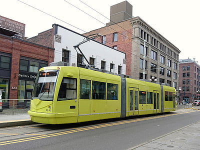 Streetcar, spårvagn, transport, transport, Seattle, Downtown, offentliga