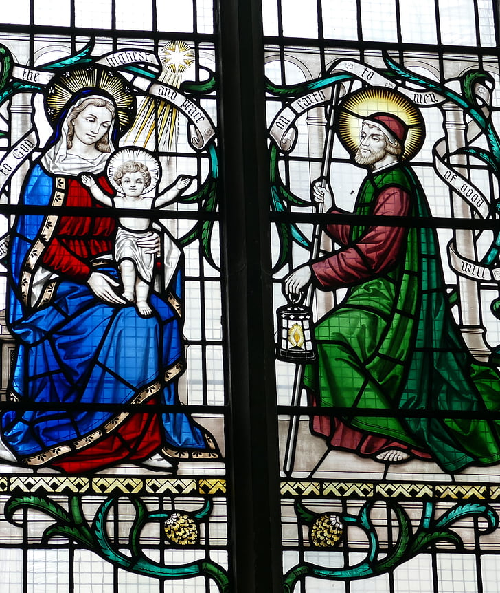 Église, fenêtre de, vitrail d’église, image, l’Angleterre, Guernesey, religion