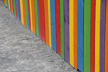 behang, kleurrijke, hek, Kleur, gelakt hout, houten muur