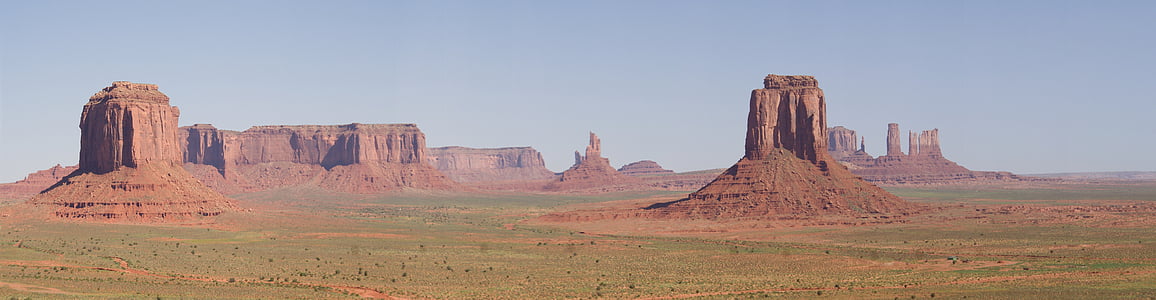 Panorama, indah, gurun, pemandangan, barat daya, pembentukan, erosi