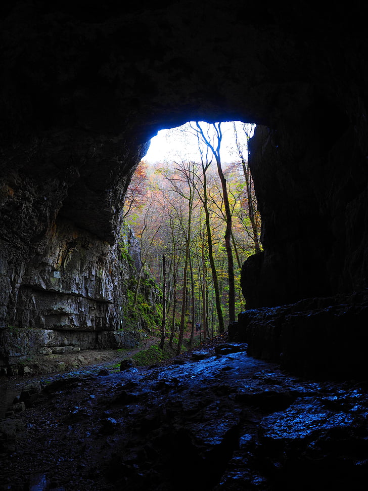 Falkensteiner cave, Cave, huler portal, cave's profil, Baden württemberg, Schwäbische alb, alvorlig stetten